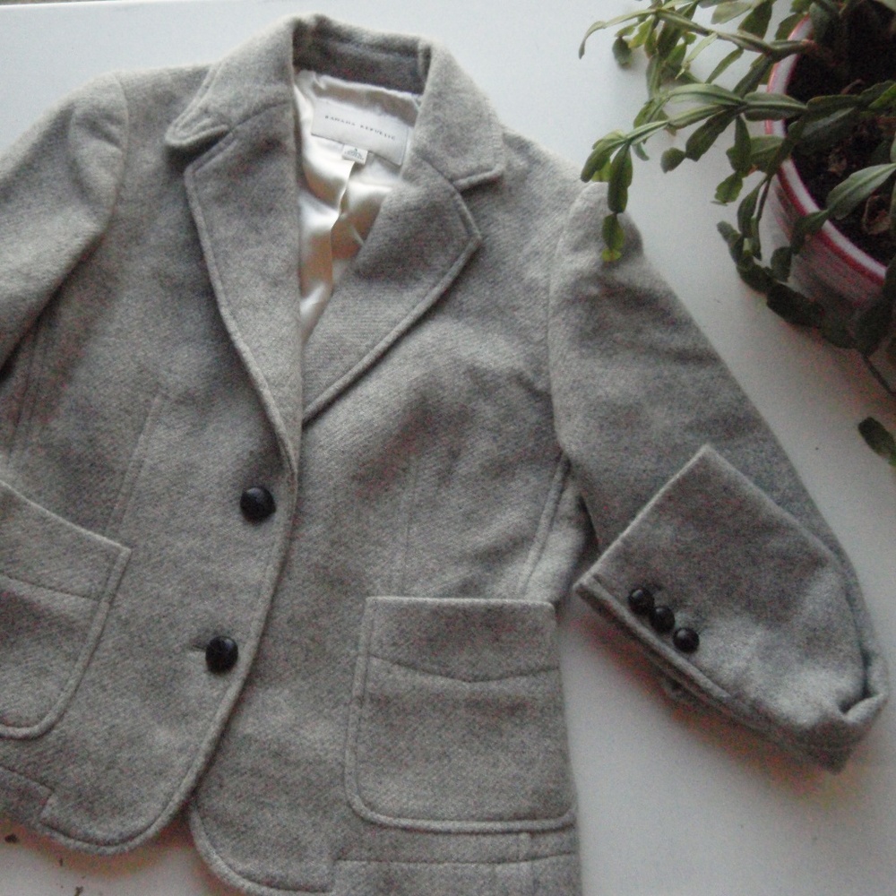Banana Republic | Gray Cropped Wool Blend Jacket